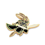 Bun Swordsman - Bunny Fighter Rogue Class - RPG Black Cat - Hard Enamel Pin