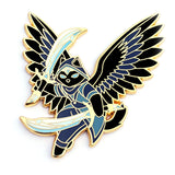 Diamond Rogue Class - RPG Black Cat - Winged Crystal Cat - Hard Enamel Pin