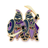 Gemini Zodiac - Twin Gladiators - RPG Black Cat S4 - Hard Enamel Pin