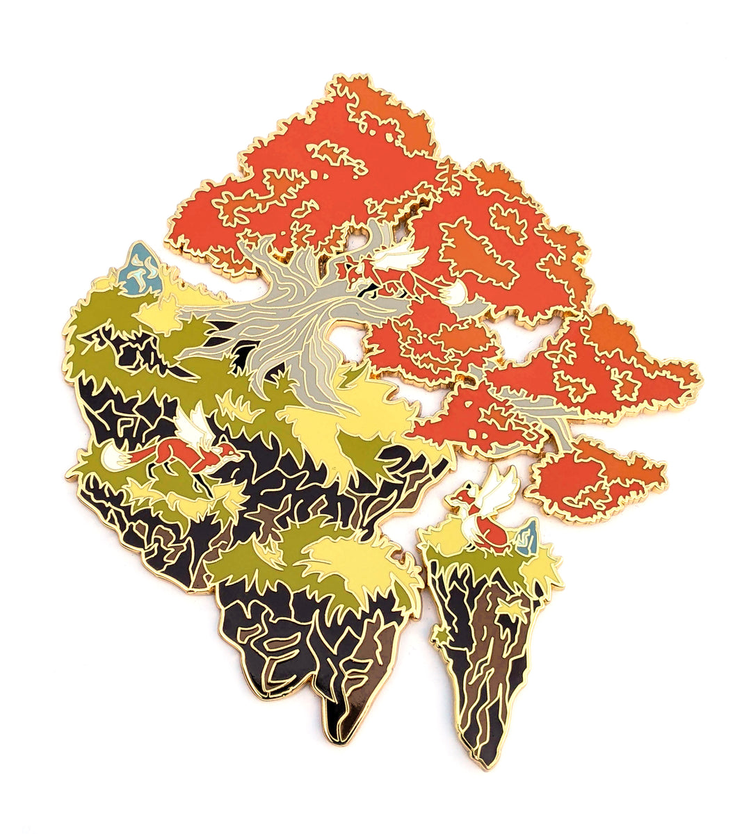 Sky Fox Island - Limited Edition Hard Enamel Pin Set – Frost Dragon Designs