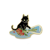 Spilled Roses Cat - Hard Enamel Pin