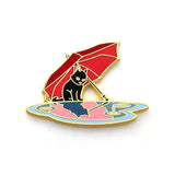 Umbrella Puddle Cat - Hard Enamel Pin