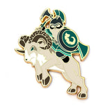 Aries Zodiac - Dwarf Cat Ram Rider Fighter Class - RPG Black Cat S4 - Hard Enamel Pin