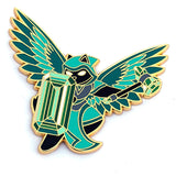 Emerald Cleric Class - RPG Black Cat - Winged Crystal Cat - Hard Enamel Pin