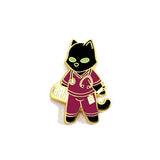 Burgundy Cat Nurse - Hard Enamel Pin