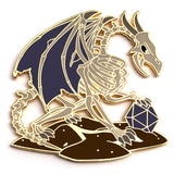 Bone Dragon D20 - Hard Enamel Pin