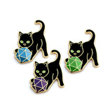 Cat with Purple D20 - Hard Enamel Pin