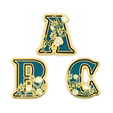 Floral Alphabet - Hard Enamel Pin