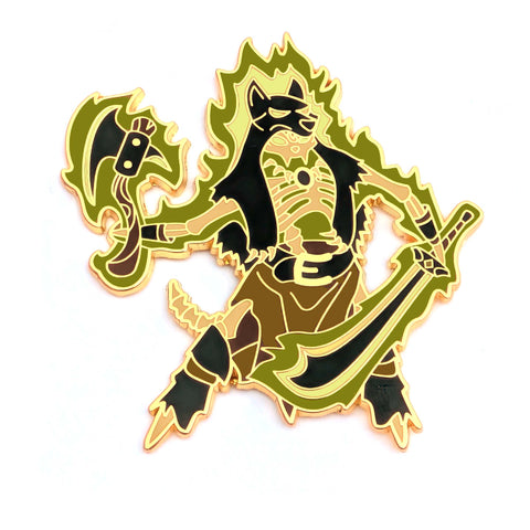 Undead Barbarian Cat - Hard Enamel Pin - S5
