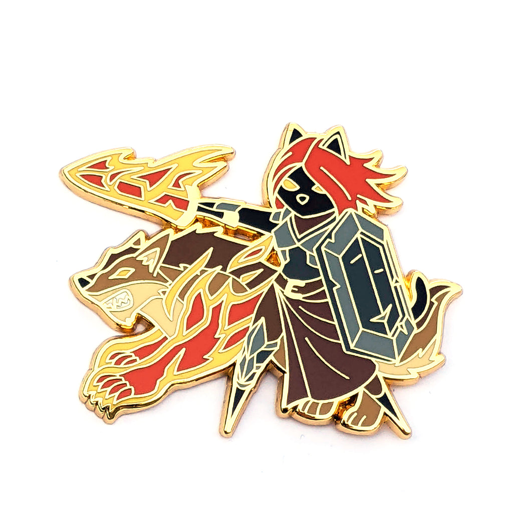 Elemental Rune Knight - Fire Wolf - RPG Black Cat S4 - Hard Enamel Pin ...