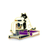 Microbiology Cat - Purple Book - Hard Enamel Pin