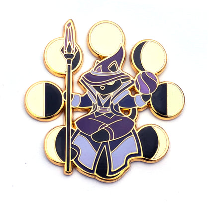 Moon Mage Purple Lunar Sorcerer- RPG Black Cat - Hard Enamel Pin