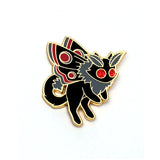 Mothman Cat - Hard Enamel Pin - Red Glitter Pin