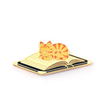Orange Cat Sleeping on Book - Hard Enamel Pin