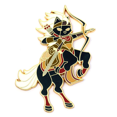 Sagittarius Zodiac - Cat Centaur Ranger Class - RPG Black Cat S4 - Hard Enamel Pin