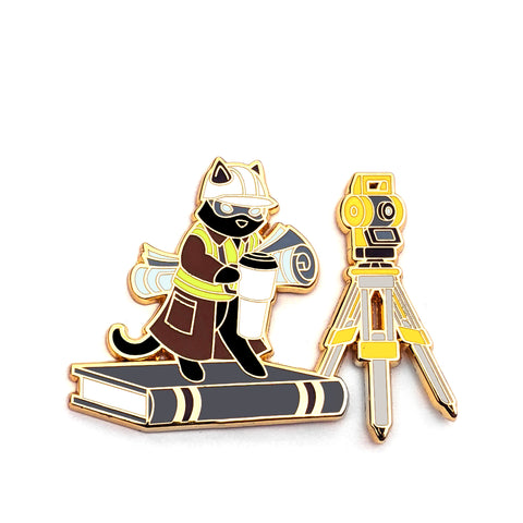 Civil Engineering Cat - Hard Enamel Pin – Frost Dragon Designs