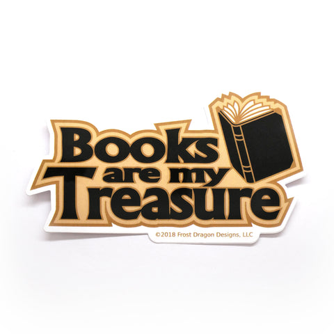 Book Vinyl Die Cut Sticker for Bookish Book Lover Books are my Treasure Bookmark Book Bumper Sticker Laptop Sticker Nerdy Die-cut