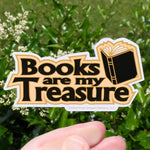 Book Vinyl Die Cut Sticker for Bookish Book Lover Books are my Treasure Bookmark Book Bumper Sticker Laptop Sticker Nerdy Die-cut