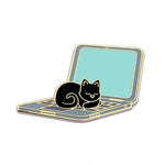 Cat Sleeping on Laptop - Hard Enamel Pin