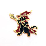 Witch Cat with Magic Wand - Hard Enamel Pin